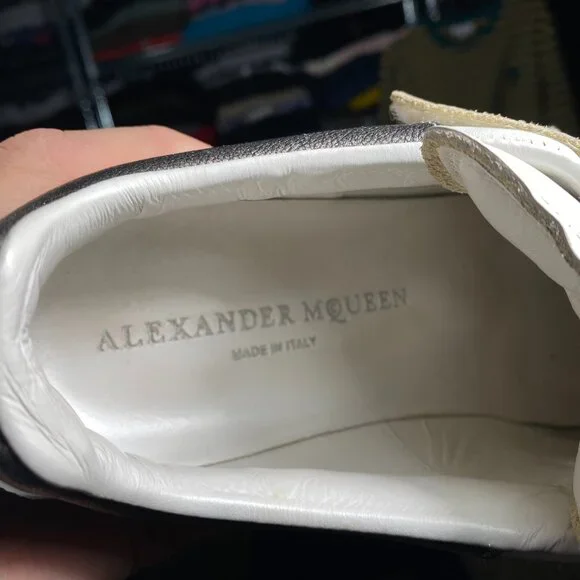 Alexander McQueen Oversized Double Strap White Leather Sneakers size EU 36 1/2 - Picture 8 of 12